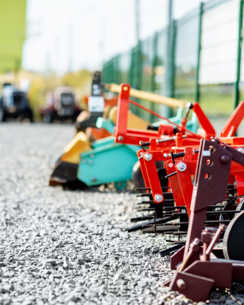 Plows for farming on the agricultural shop